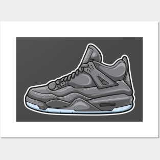 AJ 4 Retro KAWS Grey Sneaker Posters and Art